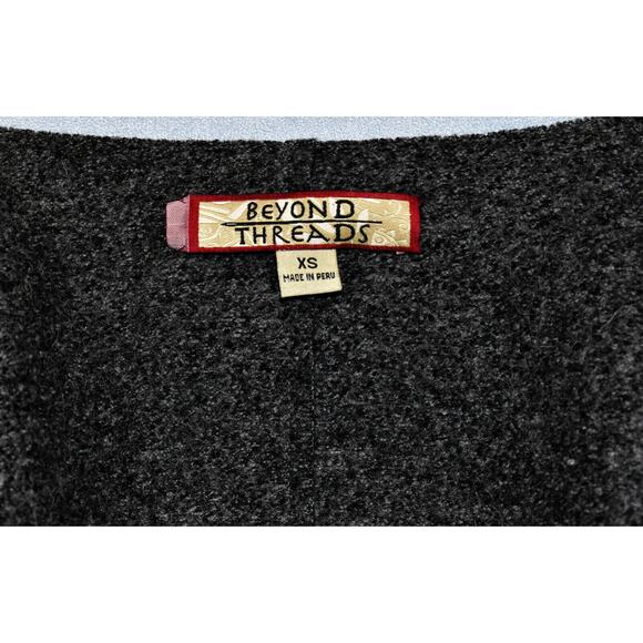 B5 NEW BEYOND THREADS Mayu Draped Lapel Charcoal Felted Alpaca Jacket Sz XS $328 - Picture 7 of 8